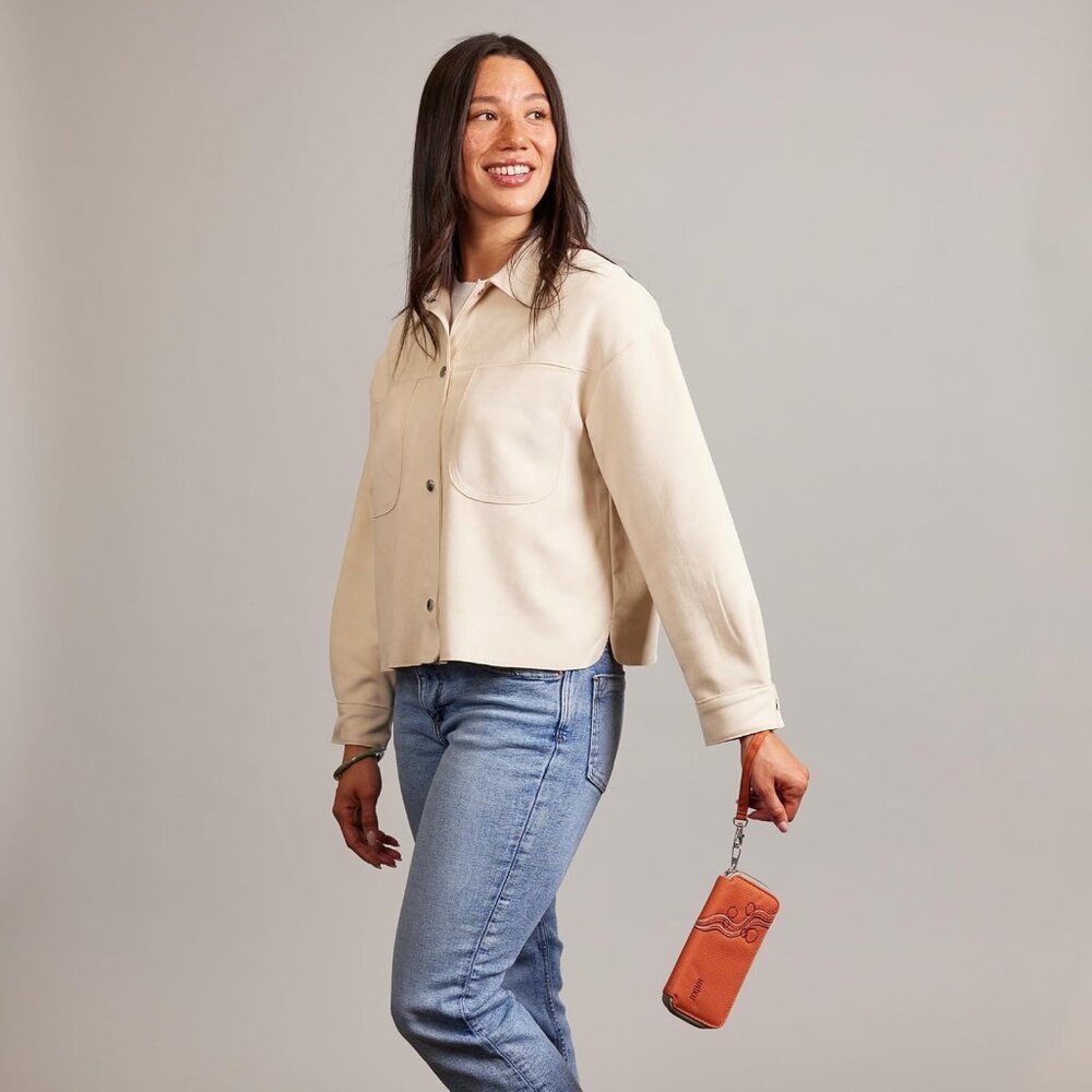 Intrepid Rustic Clay Rfid-Blocking Zip Around Clu… - image 3